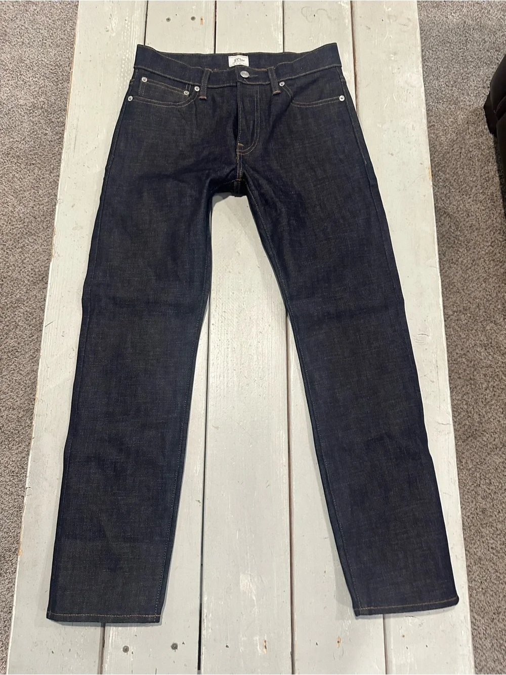J.Crew 484 Slim Japanese Selvedge Denim Jeans Raw Indigo Size 30x30 Mens New